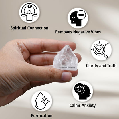 Amazing Gemstone Apophyllite Crystals and Healing Stones Mineral Specimen Set of 6 - Premium Semi Precious Gem Stones - Healing Crystals Geodes Clusters for Meditation, Chakra Balance (S)