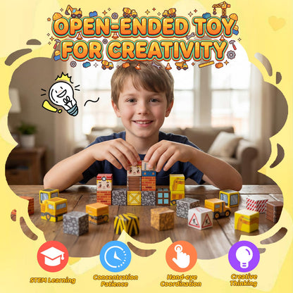 LADFAR Magnetic Building Blocks for Kids, Magnetic Tiles Build Cubes Game, 100PCS STEM Educational Magnet Toys, Ideal Gift for Toddlers Boys Girls Grandkids Christmas Birthday