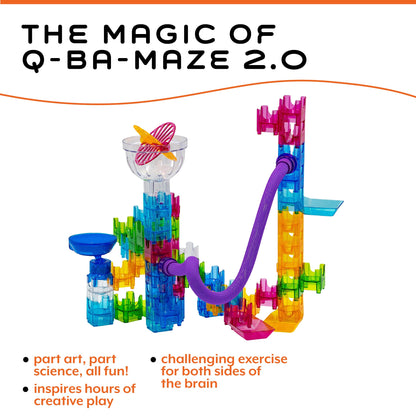 MindWare Q-BA-Maze Action Stunt Set The Next Generation Marble Maze Kids Toys - STEM Marble Run - Recommended for Ages 6+ - Educational Gift for Boys and Girls