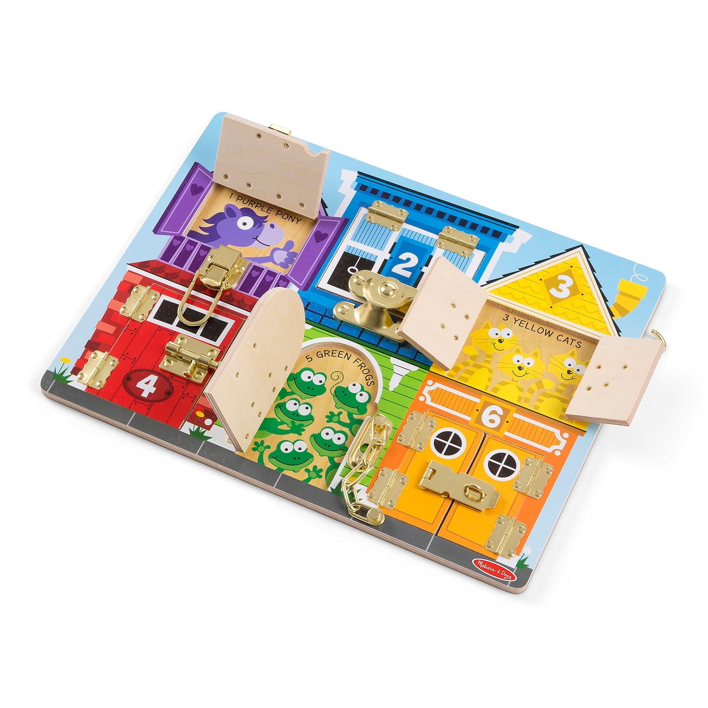 Melissa & Doug Latches Wooden Activity Board - Montessori Busy Board for Preschool Toys, Sensory Toys for Kids, Learning Resources for Ages 3+