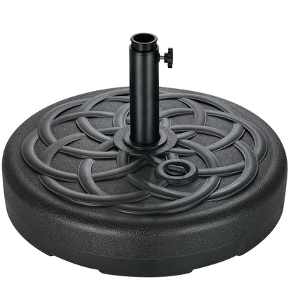 FLAME&SHADE Patio Umbrella Base Stand - 112 lbs 22" Fillable Outdoor Umbrella Base, Water Filled Heavy Duty Base for Table Market Umbrella Holder, Garden, Backyard, Pool, Beach(Black)