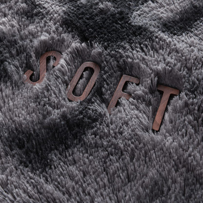 Hutha 5x8 Large Area Rugs for Living Room, Super Soft Fluffy Modern Bedroom Rug, Tie-Dyed Dark Grey Indoor Shag Fuzzy Carpets for Girls Kids Nursery Room Home Decor