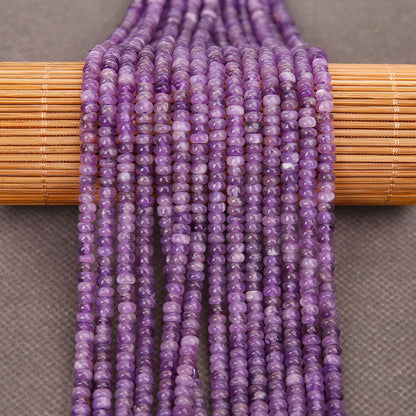 BONNY BOXX 1 Strand (150PCs) Natural 2 * 4mm Amethyst Rondelle Beads, Natural Abacus Disk Stone Beads Loose Spacer Gemstone for DIY Bracelet Necklace Jewelry Making