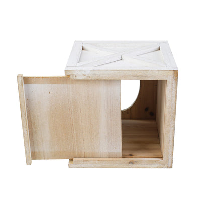 Karisky 2 Pack Square Rustic Wood Tissue Box Cover Holder with Slide-Out Bottom Panel, Farmhouse Facial Paper Dispenser for Bathroom Vanity, Bedroom, Night Stands, Office, 6 x 6 inch, White