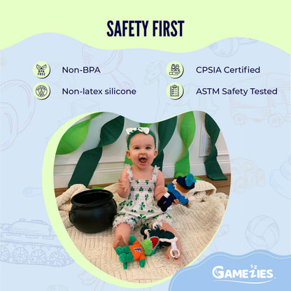 GAMEZIES Baby Boy and Girl Silicone University of Florida Albert Mascot Plush Pacifier Removable, Washable Plush Toy CPSIA Tested, BPA-Free 0-6 Months