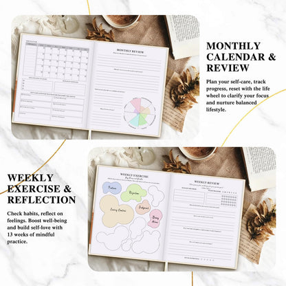 Lanpn Self Care Journal for Women, Self Love Guided Journals with Prompts, Daily Reflection Wellness & Gratitude Planner, 5 Minute Mental Health Notebook, Mindfulness Mood Log, 240 Pages