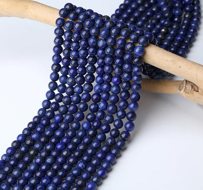 NUKAYAI Lapis Lazuli Beads 100Pcs 8mm Blue Beads Loose DIY Round Stone Bead for Bracelet Necklace Earrings Making
