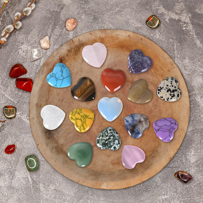 Ditind 15PCS Mixed Color Heart Healing Crystals – Handcrafted Gemstones for Meditation, Chakra Balancing, Energy Healing & Witchcraft, Crystals and Healing Stones for Positive Vibes