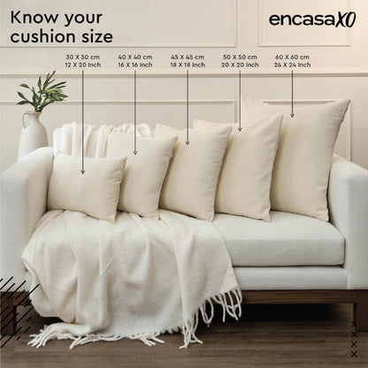 Encasa XO Throw Pillow Covers 18x18 in Set of 2 Leaf Green | No Inserts | Cotton Pillow Covers For Living Room, Bed, Sofa, Couch | Decorative Cushion Covers With Improved Zipper