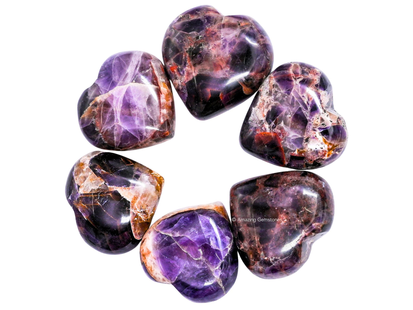 Amazing Gemstone Dreamy Amethyst Crystal Heart Palm Stone - Pocket Massage Worry Stone for Natural Body Chakra Balancing, Reiki Healing and Crystal Grid