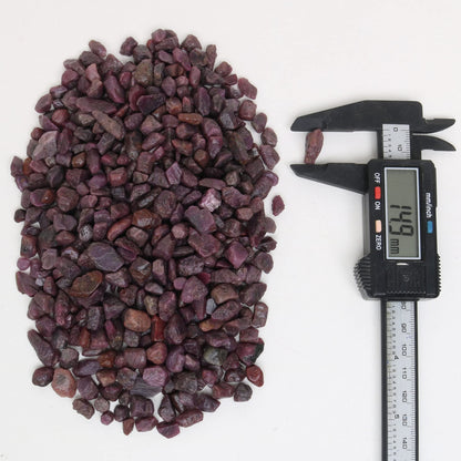 REAL-GEMS Natural Raw Healing Crystals Rough Stones for Tumbling, Cabbing, Polishing, Wire Wrapping, Wicca & Reiki Crystal Healing, Mix Gemstones,7 Chakra (Indian Star Ruby)