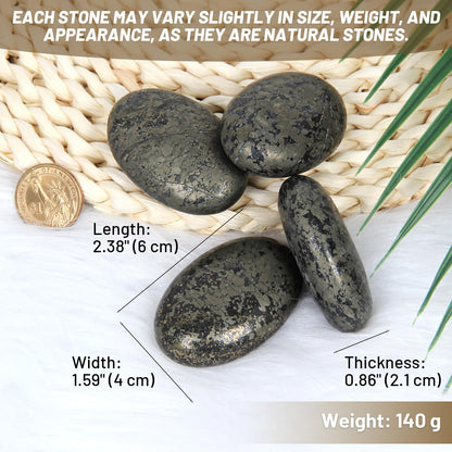 Orientrea Chalcopyrite Palm Stone- 1 Pc Pocket Energy Crystals, Smooth Chalcopyrite Healing Crystal Worry Stone