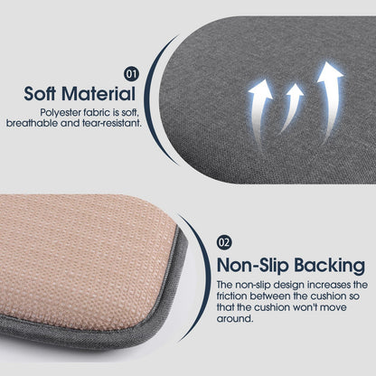 TushGuard Chair Cushions for Dining Chairs Set of 4, Soft Seat Cushions for Kitchen Chairs, Non-Slip Bottom with Ties, Comfortable Everyday Chair Pads, Grey