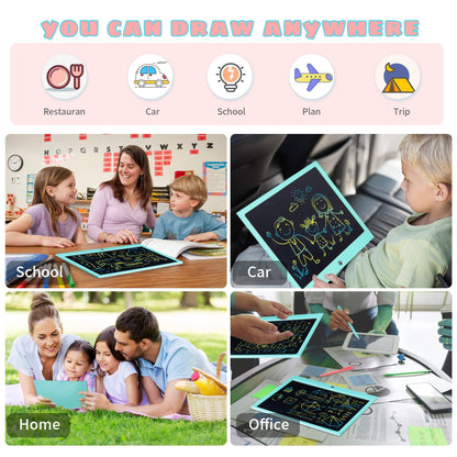 LCD Writing Tablet for Kids, 15 Inch Colorful Electronic Doodle Board, Educational Learning Kids Drawing Tablet Toys, Christmas Birthday Gift for 3 4 5 6 7 8 9 Year Old Girls Boy