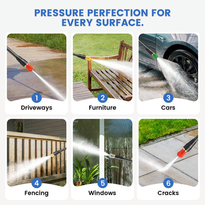 Imdot Adjustable Electric Pressure Washer 5000PSI with 33FT Flexible Extension Hose + 34FT Power Cord, 4 Nozzles, Foam Cannon, Best Power Washer for Cars, Patios, Driveways, Blue