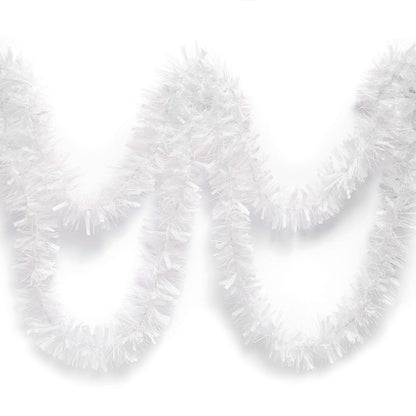 Anderson's Metallic White Tinsel Twist Garland, 25ft Holiday Decoration, Christmas Tree Trim, Parade Float Decor, Party Supplies, Halloween, Graduation, Indoor Outdoor Event Garland