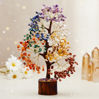 AstraVeda 7 Chakra Tree, Crystal Tree of Life, Feng Shui Trees, Positive Energy, Meditation Gift, Crystals and Stones, Spiritual Items, Home Office Decor