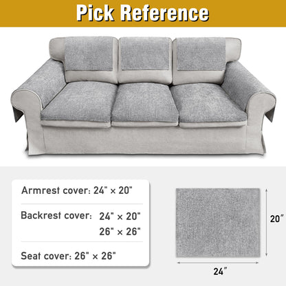 Couch Arm Covers, Sofa Arm Covers, Waterproof Armrest Cover for Sofa, Armchair, Loveseat, Non-Slip Recliner Arm Cover, Headrest Cover, Arm Chair Covers Set of 2 (Light Gray, 24"×20")