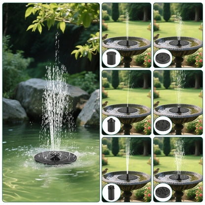 1W Solar Bird Bath Fountain Pump, Solar Fountain, Solar Powered Water Pump, Outdoor Water Fountain with 6-in-1 Nozzles, Free Standing Floating Solar Powered for Bird Bath, Garden, Pond, Pool, Outdoor