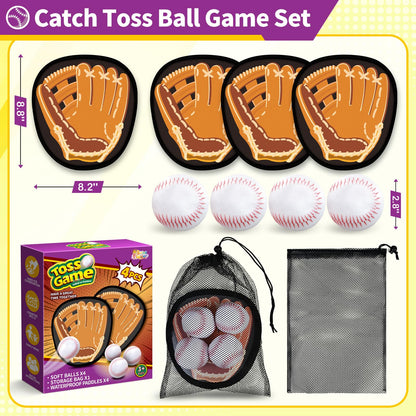 SpringFlower Catch and Toss Game, Outdoor Sport Game Toy for Toddlers Kids, Stick Ball Catch Set Toy Gifts for Boys & Girls,Kids Baseball Beach Outdoor Indoor Pool Game