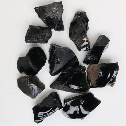 REAL-GEMS Natural Raw Healing Crystals Rough Stones for Tumbling, Cabbing, Polishing, Wire Wrapping, Wicca & Reiki Crystal Healing, Mix Gemstones,7 Chakra (Black Obsidian)