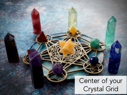 Amazing Gemstone Yellow Aventurine Merkaba Crystal - 1.5 Inches Metaphysical Merkaba Star for Meditation - Energetic Tetrahedron Crystal and Healing Stones and Healing (35-40mm)