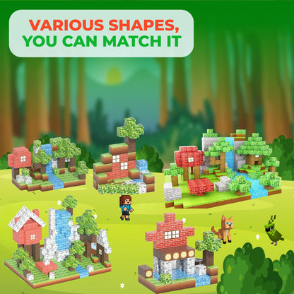 FEBABU 154PCS Magnetic Blocks - Build Animal Forest Set, Magnetic Tiles Building for Boys & Girls Age 3-8, STEM Montessori Sensory Toys for Toddlers Kids Gifts for 3+ Years Old, Construction Toy