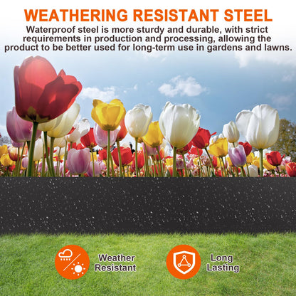 YXJSTO 5 Pack Steel Landscape Edging,Metal Landscape Edging 40 Inch Strips, Metal Garden Edging 8 inch Depth, Steel Edging for Landscaping