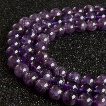 35pcs 10mm Natural Amethyst Beads Gemstone Beads Round Loose Beads for Jewelry Making