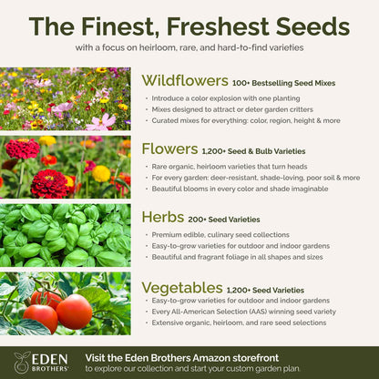 Eden Brothers Deer Resistant All Perennial Wildflower Mixed Seeds for Planting, 5 lb, 2,400,000+ Seeds with Sweet William | Attracts Pollinators, Plant in Spring or Fall, Zones 3, 4, 5, 6, 7, 8, 9, 10