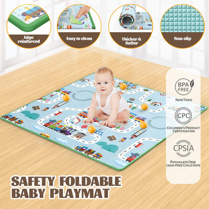 VANCLE Baby Playpen with Mat 50x50 Inch, Playpen for Babies and Toddlers, Playard for Kids Safety Play Yard Indoor & Outdoor Baby Fence Activity Center (50"x50", Gray)
