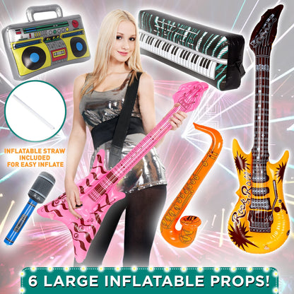 SOUL SHIFT 70 Pc Large Premium Photo Booth Props Set for All Occasions - Wedding Props, Birthday Props, Graduation Prop, Inflatables, Large Glasses, Multi-Colored Wig, Hawaiian Lei, Hand Pump