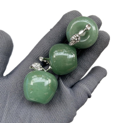 Sunshcat Natural Green Aventurine 1.18 Inchs Apple Crystal and Healing Stone Statues,Room Decoration Christmas Decorations Thanksgiving Gifts Office Gifts Collectibles