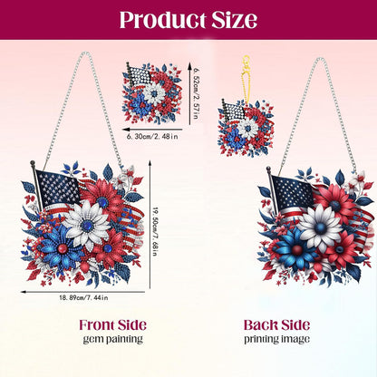 Masendp Diamond Painting Double-Sided Hanging Ornament Set, DIY Irregular Shaped Rhinestone Window Decoration Set, Suitable for Home and Garden Wall Decoration Gifts