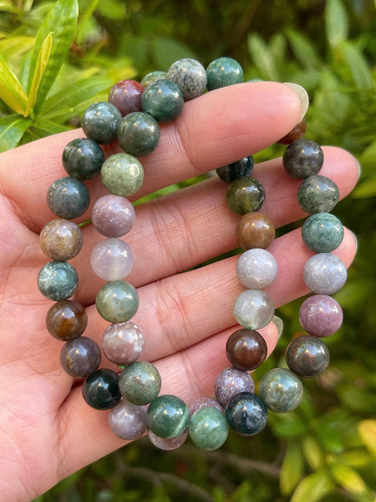 GAF TREASURES Fancy Jasper Crystal Bead Bracelet 8mm, Genuine Fancy Jasper Stretch Gemstone Bracelet, Healing Crystal Bracelet, Gift for Men & Women (1)