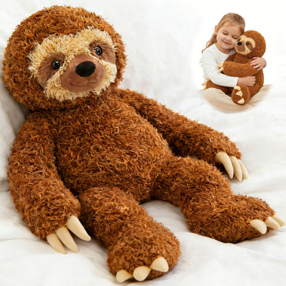 MorisMos Sloth Stuffed Animal 18" Plush Sloth Plush Toy Sloth Plushie Huggable Sloth Pillow Stuffed Sloth Toy Gifts for Boys Girls and Kids for Comforting Companion Imaginative Play