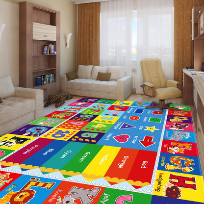 LTKOUGFAM Kids Rug for Playroom, 5'X7' ABC Educational Play Mat, Non-Slip Soft Rugs for Kids Room, Toddler Baby Nursery Floor Rug for Bedroom, Classroom, Alphabet Carpet for Boys Girls