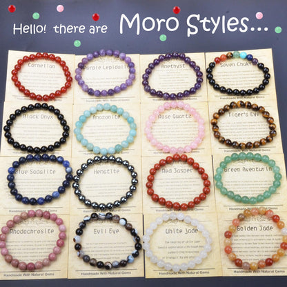 CHCCOYE 4mm Natural Healing Gemstone Bracelet Handmade Yoga Stretch Elastic Bracelet Stress Relief Crystal Jewelry for Men and Women (4mm, Yellow Tiger's Eye)
