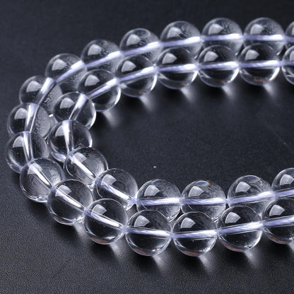 Transparent White Glass Beads for Jewelry Making Natural Stone Round Gemstone Beads DIY Bracelet Necklace 180pcs 4MM 2 Strands 32"