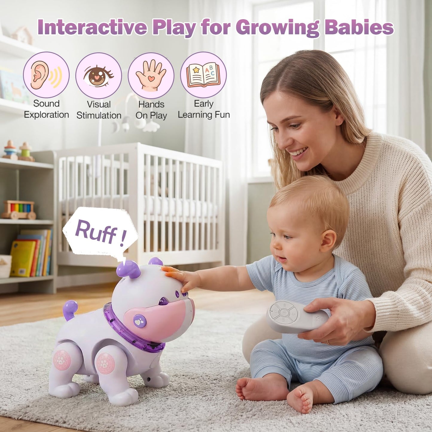 great dachong Baby Toys for 6-12 Months: Musical Crawling Dog Toy with Dancing, Recording & Lights, First Birthday Gift for Boys & Girls, Tummy Time Sensory Toy for Toddlers 1-3