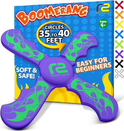 Foam Boomerang - Fun Outdoor Summer Gift for Kids All Ages - Easy to Use, Soft & Safe - 2026 Top Beach Toy - Indoor Outdoor Toys For Kids Ages 3 4 5 6 7 8 9 10 11 12 + Year Old Gifts for Girls