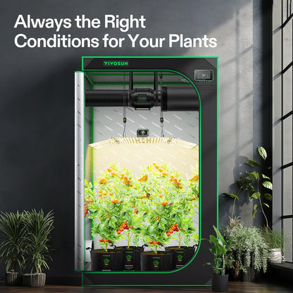 VIVOSUN Smart Grow Tent Kit, 4 × 4ft 4-Plant System, WiFi-Integrated Automatic Grow System with Full Spectrum LED Grow Light, Efficient Ventilation System with GrowHub E42A+ Controller