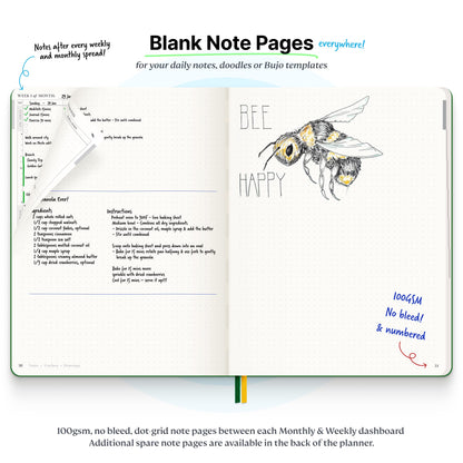 Roterunner Purpose Planner Notebook B5 7.5”x9.8” Undated Planner 2025 Daily Weekly and Monthly Productivity Goal Setting Tool for Work Home
