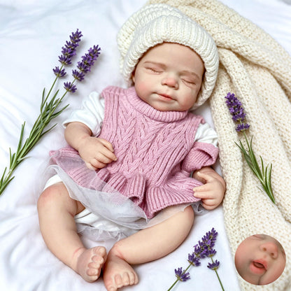 Gileutay 16inch Full Body Silicone Baby Dolls Lifelike Reborn Doll Girl Realistic Sleeping Newborn Babies Washable Hand Painted Doll for Toddler
