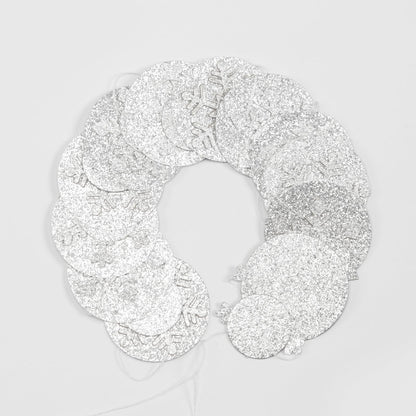 Silver Snowflake-Snow White-Christmas Party-Decorations Garland - 4pcs Winter Wonderland Hanging Streamers,Frozen Baby Shower Birthday New Year Bridal Ceiling Banner Backdrop Decor Burgleda