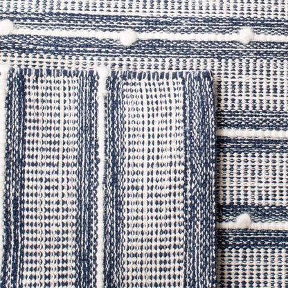 SAFAVIEH Striped Kilim Collection 8' x 10' Navy / Blue STK513N Handmade Flatweave Cotton Area Rug