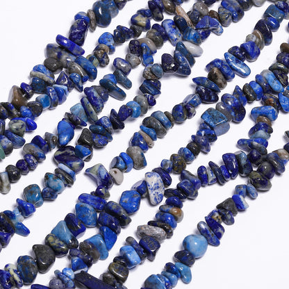 NITOPUPU 30in Lapis Lazuli Natural Chip Stone Beads 5-8mm About 230pcs, Irregular Drilled Blue Bead for Bracelets Jewelry Making Supplies for Adults, DIY Crafts.