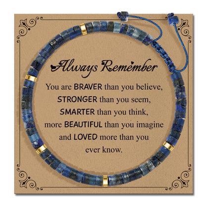 ZOKCC Inspirational Christmas Bracelet Gifts for Women: Healing Natural Stone Bracelet - Thinking of You Get Well Soon Birthday Gifts for Friend Sister Bestie BFF