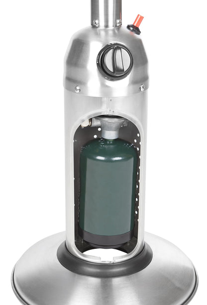 Fire Sense 60262 Portable Patio Heater Outdoor Tabletop Lightweight Propane 10,000 BTU Auto-Shutoff Valve CSA Approved - Stainless Steel