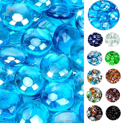 OnlyFire Fire Pit Glass Rocks 10 lbs, High Luster Fire Glass Beads 1/2 Inch, Tempered Glass Marbles for Propane/Natural Gas Fire Pit, Fireplace, Multicolor & Blends Available